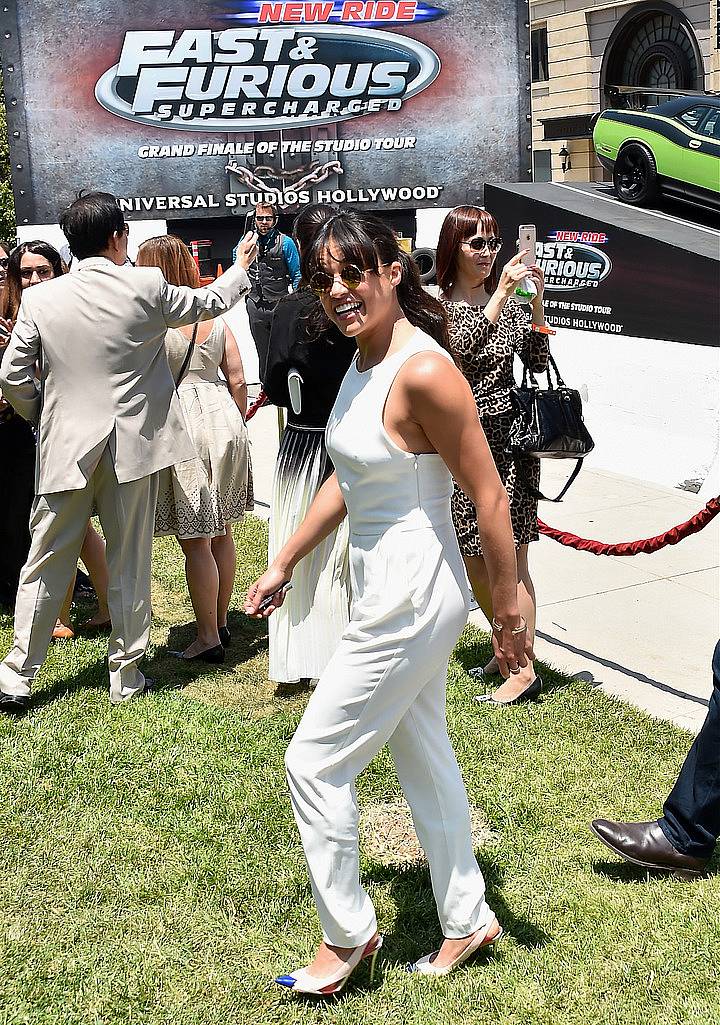 UNIVERSAL CITY, CA - JUNE 23:  Actress Michelle Rodriguez attends the premiere press event for the new Universal Studios Hollywood Ride "Fast & Furious-Supercharged" at Universal Studios Hollywood on June 23, 2015 in Universal City, California.  (Photo by Alberto E. Rodriguez/Getty Images)