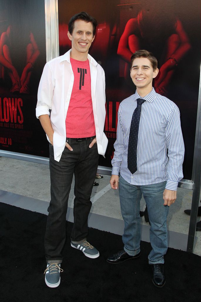 LOS ANGELES, CA - JULY 07: Travis Cluff and Chris Lofing attend New Line Cinema's Premiere of "The Gallows"  at Hollywood High School on July 7, 2015 in Los Angeles, California.  (Photo by David Buchan/Getty Images)