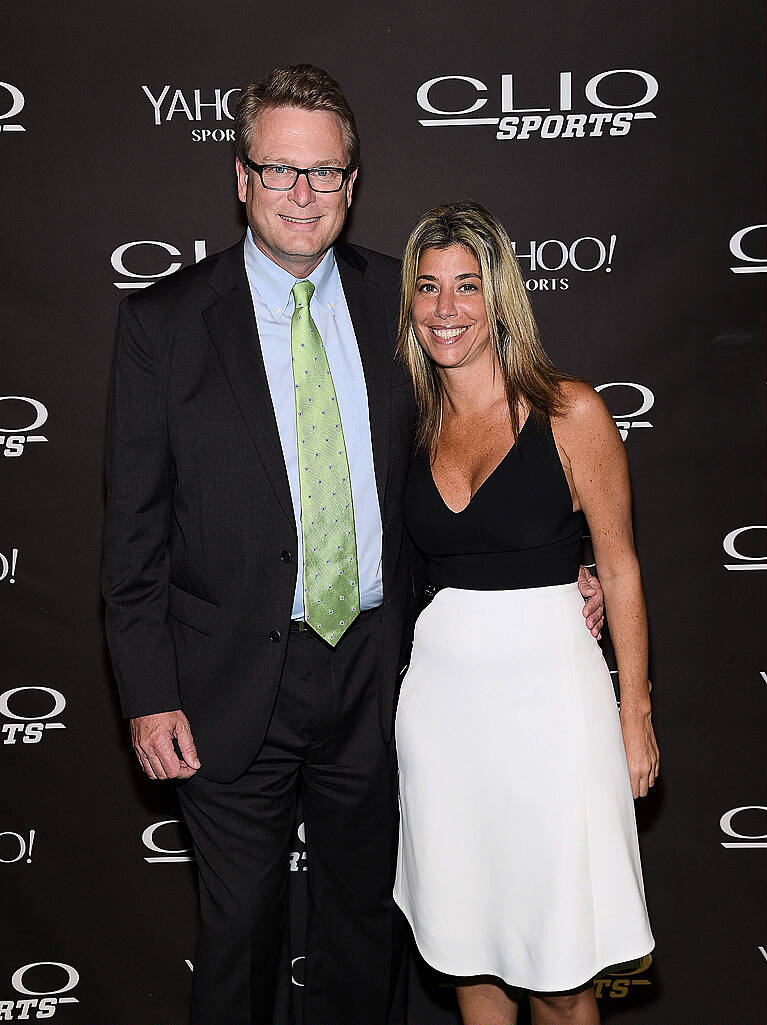 NEW YORK, NY - JULY 08:  Aaron Taylor,ESPN and Nicole Purcell, CLIO Awards president attend the 2015 CLIO Sports Awards at Cipriani 42nd Street on July 8, 2015 in New York City.  (Photo by Jamie McCarthy/Getty Images for CLIO Sports Awards)