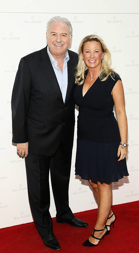 Marty Whelan and Samantha Strawford at the launch of the Belmond Grand Hibernian Irish-based train at the National Gallery-photo Kieran Harnett