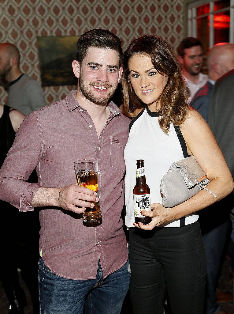 
Stephen Regazzoli and Heidi McWeeney at the launch of Orchard Thieves Cider at the Den-photo Kieran Harnett