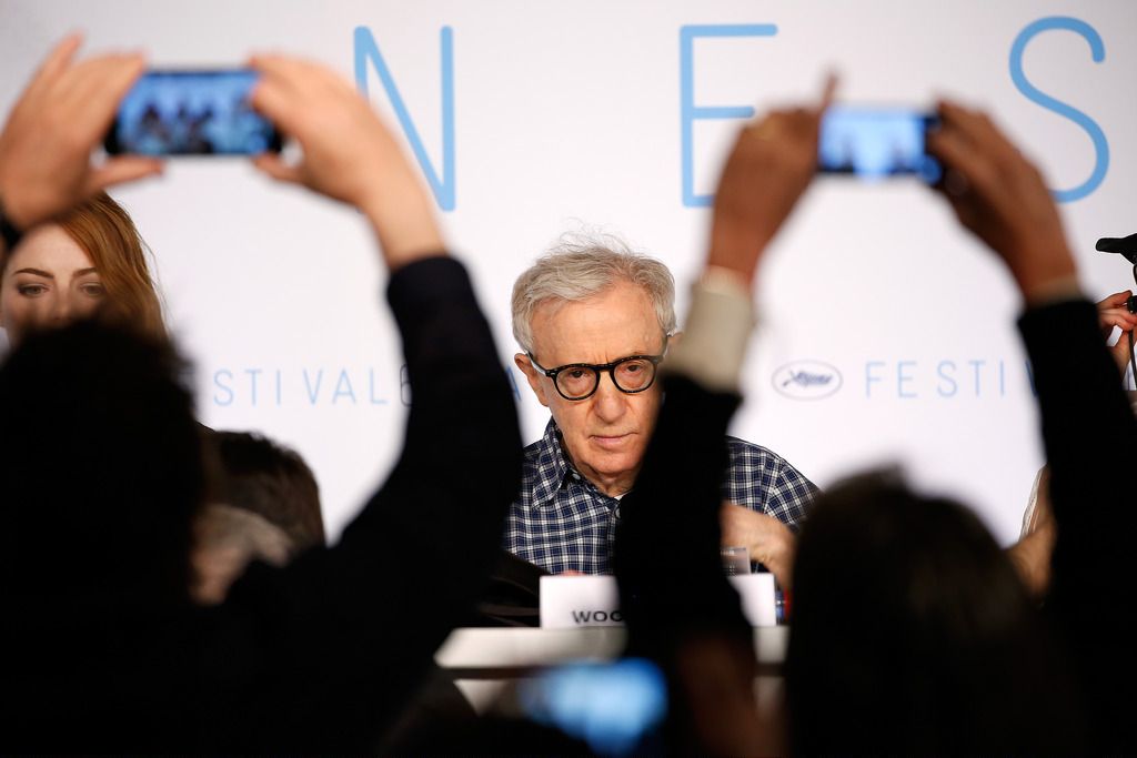 CANNES, FRANCE - MAY 15:  Director Woody Allen attends the "Irrational Man" press Conference during the 68th annual Cannes Film Festival on May 15, 2015 in Cannes, France.  (Photo by Tristan Fewings/Getty Images)