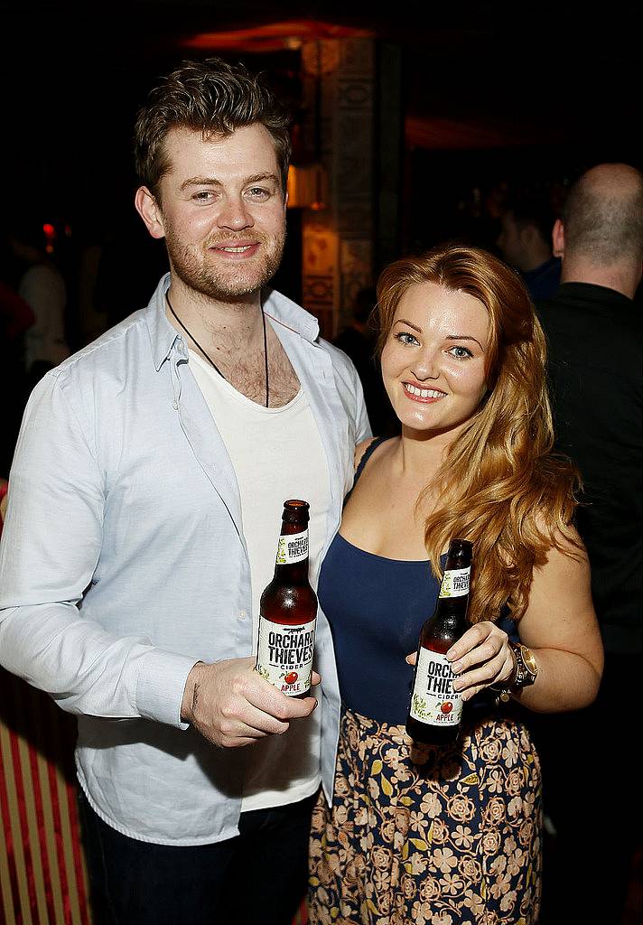 
Emer Fitzgerald and Ed Leamy at the launch of Orchard Thieves Cider at the Den-photo Kieran Harnett