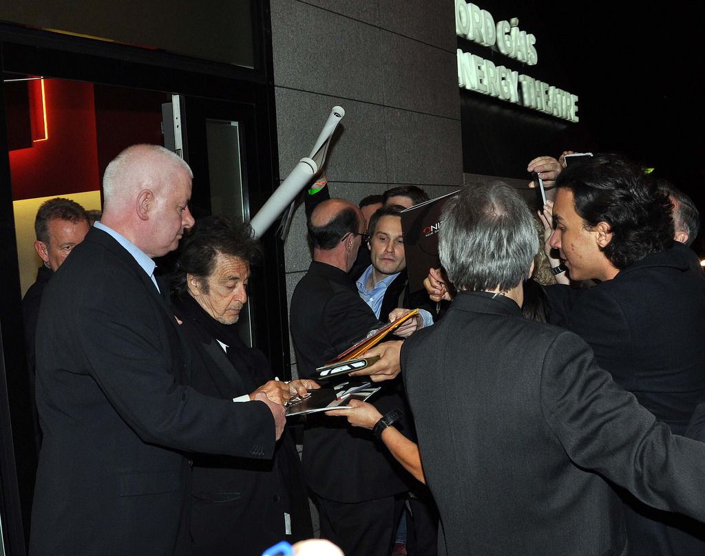 Hollywood actor Al Pacino,mobbed by fans as he left the stage door of the Bord Gais Energy Theatre after preforming his show An Evening with Pacino.


 WENN.com