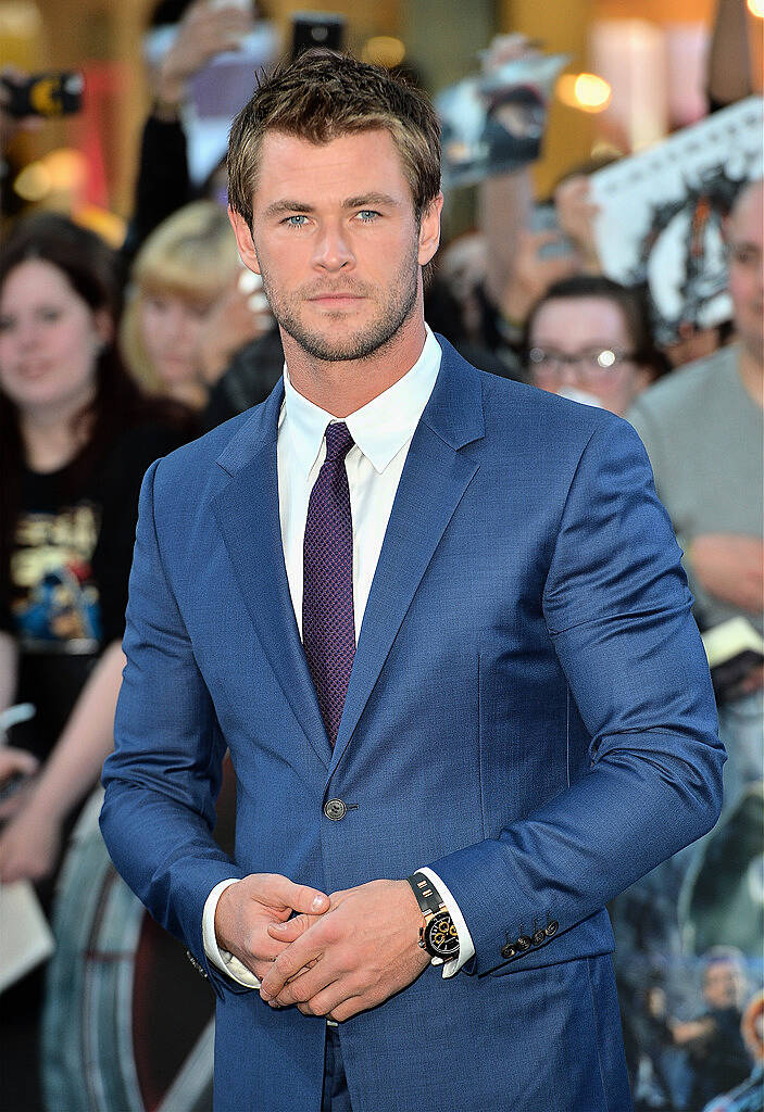 LONDON, ENGLAND - APRIL 21:  Chris Hemsworth attends "The Avengers: Age Of Ultron" European premiere at Westfield London on April 21, 2015 in London, England.  (Photo by Anthony Harvey/Getty Images)