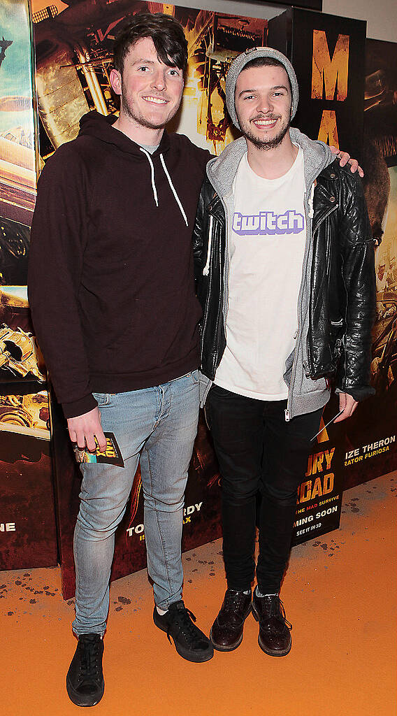 Dave Fox and Hugh Mulhern at the Irish Premiere screening of Mad Max:Fury Road at The Savoy Cinema Dublin..Picture:Brian McEvoy.