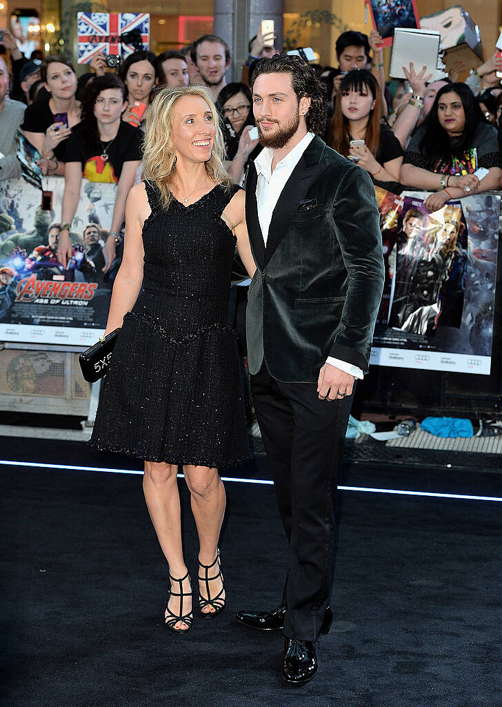 LONDON, ENGLAND - APRIL 21:  Sam Taylor Johnson and Aaron Taylor Johnson attend "The Avengers: Age Of Ultron" European premiere at Westfield London on April 21, 2015 in London, England.  (Photo by Anthony Harvey/Getty Images)