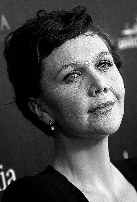 BEVERLY HILLS, CA - MAY 19:  (Editors Niote: Image converted from color to B\W). Actress Maggie Gyllenhaal  arrives at the 40th Anniversary Gracies Awards at The Beverly Hilton Hotel on May 19, 2015 in Beverly Hills, California.  (Photo by Frazer Harrison/Getty Images)