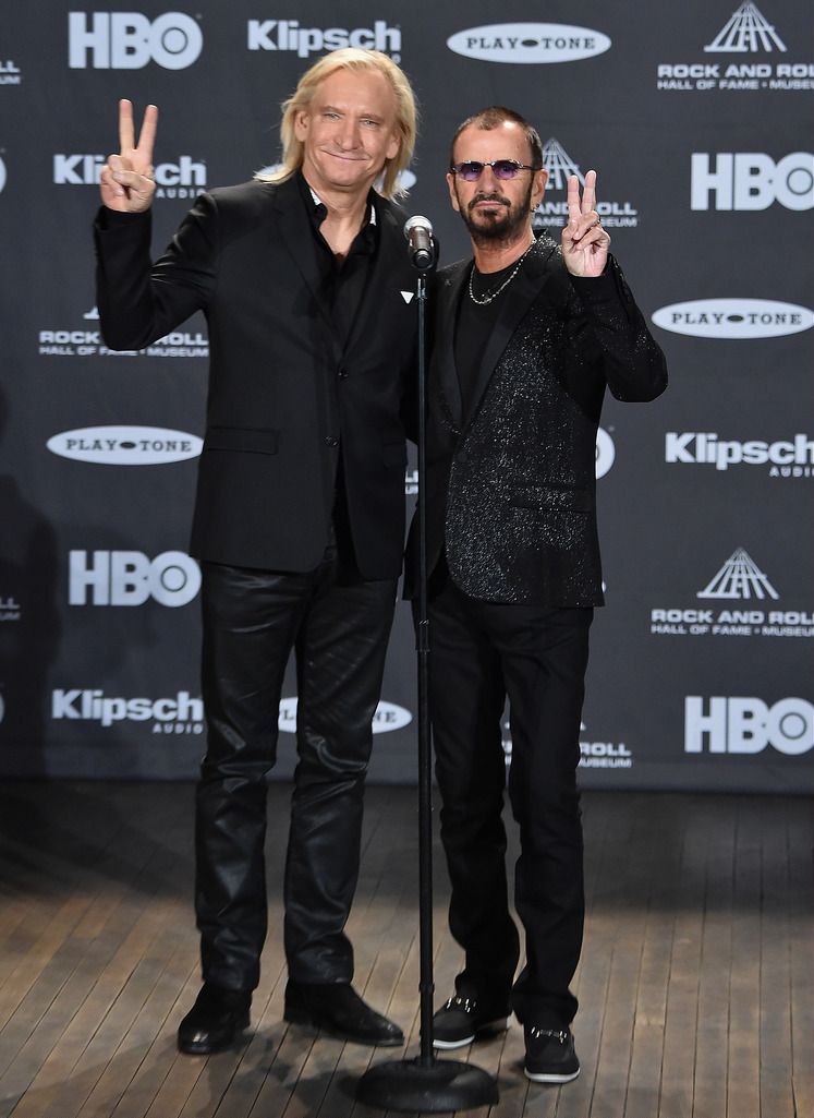 CLEVELAND, OH - APRIL 18:  Joe Walsh and Ringo Starr attend the 30th Annual Rock And Roll Hall Of Fame Induction Ceremony at Public Hall on April 18, 2015 in Cleveland, Ohio.  (Photo by Mike Coppola/Getty Images)