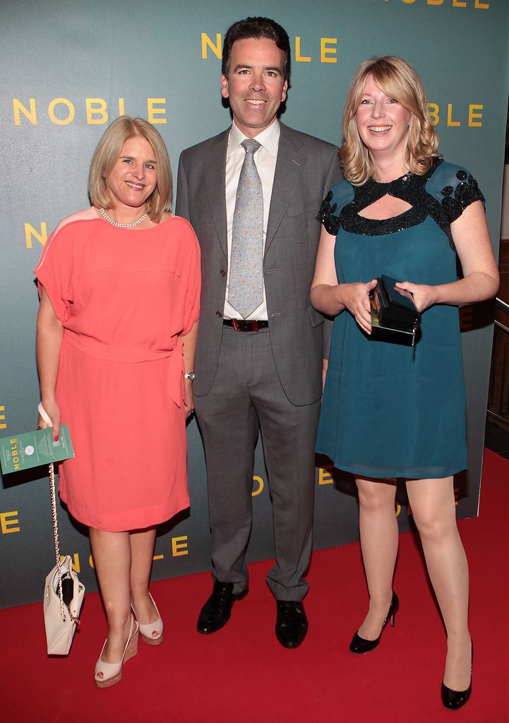 Caroline Gore Grimes , John Byrne and Jacinta Heslin at The Irish Gala Screening of Noble   at the Savoy Cinema on O'Connell Street, Dublin.Pictures:Brian McEvoy.