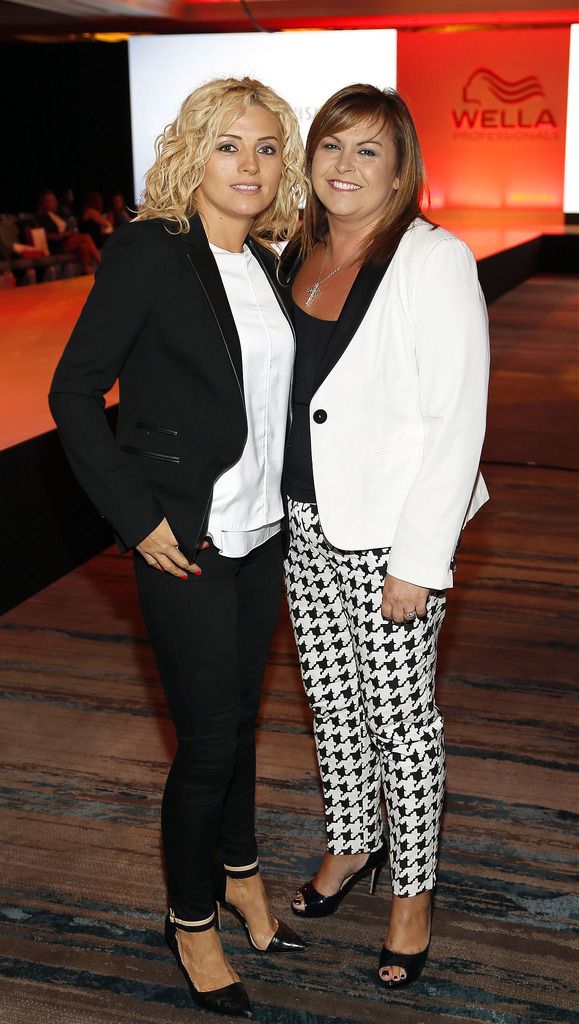 Sonia Coss and Tina Cassidy at the Wella TrendVision Awards show 2014 held in the Double Tree Hilton Hotel Dublin-photo Kieran Harnett