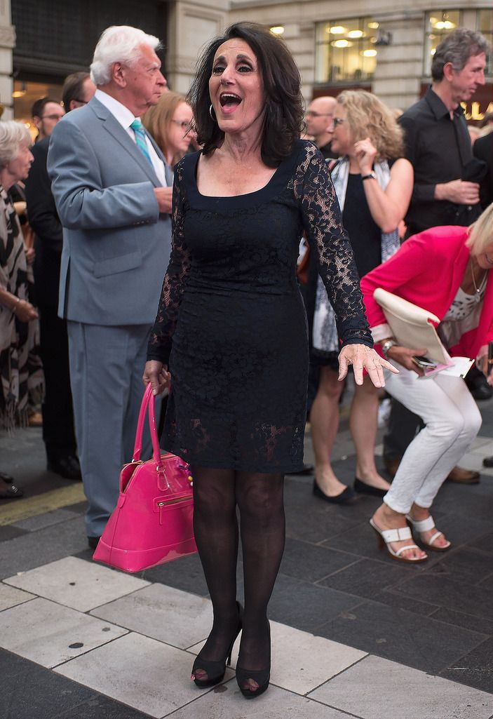 LONDON, ENGLAND - JULY 20:  Lesley Joseph attends the press night of "Sinatra At The London Palladium" at London Palladium on July 20, 2015 in London, England.  (Photo by Tabatha Fireman/Getty Images)