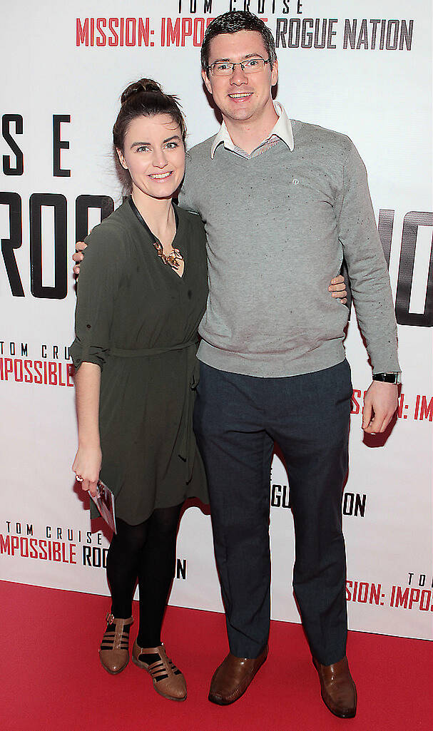 Sean Nolan and Sarah Wilson at the Irish Premiere screening of Mission Impossible Rogue Nation at The Savoy Cinema Dublin..Picture Brian mcEvoy