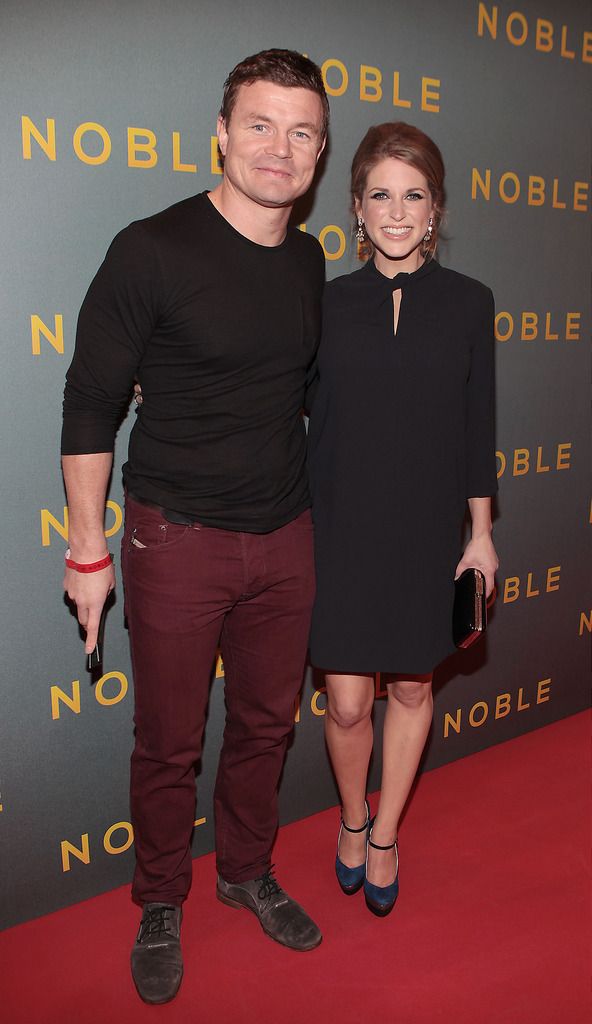 Brian O Driscoll and Amy Hubberman at The Irish Gala Screening of NOBLE  at the Savoy Cinema on O'Connell Street, Dublin.Pictures:Brian McEvoy.