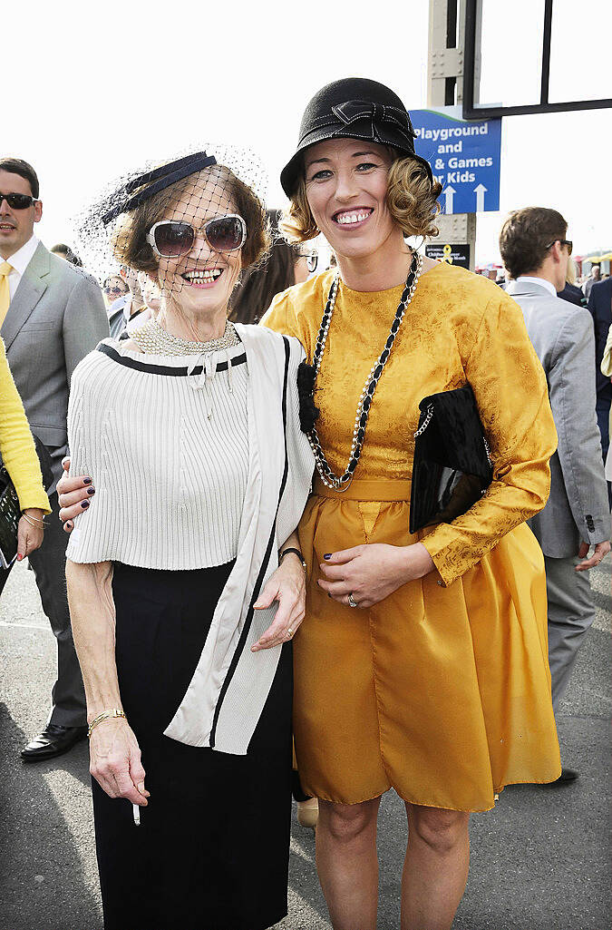 Pictured are Liz Devany and Catherine Sheehan at the Style and Elegance competition at theinaugural Irish Champions Weekend, The Curragh Racecourse. Photo: Sasko Lazarov/Photocall Ireland