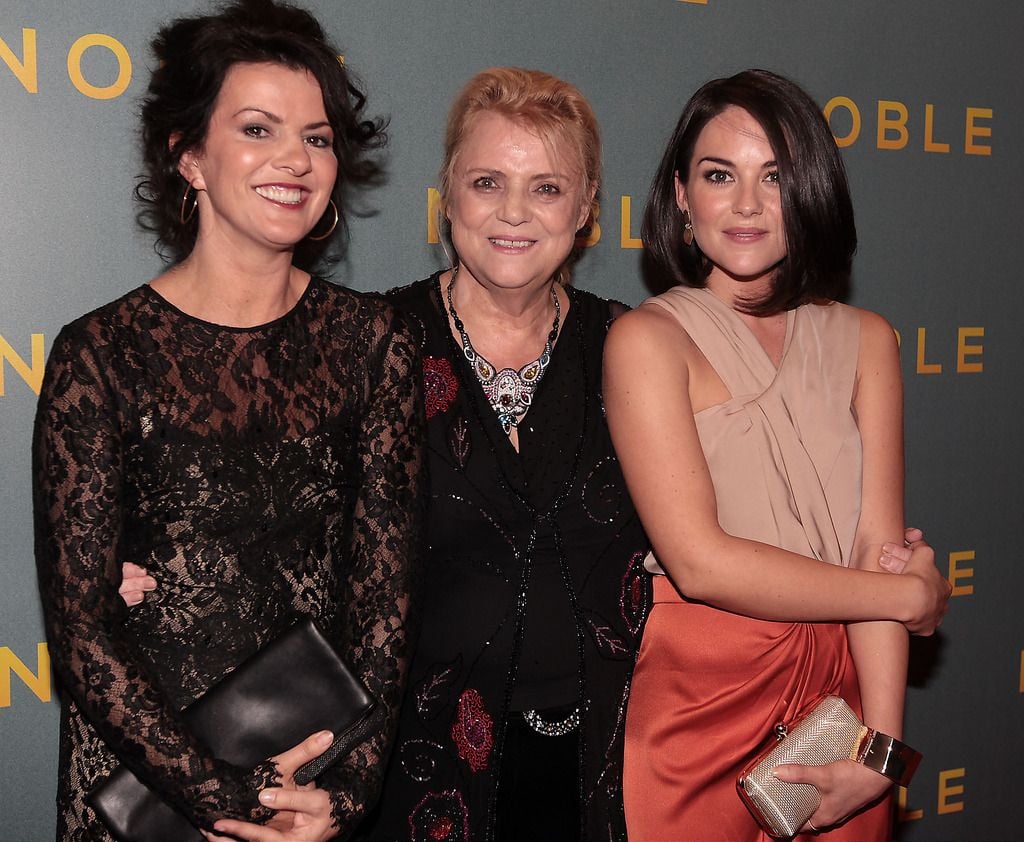 Christina Noble (Centre) with Actresses Deirdre O Kane and Sarah Greene who play her in the film   at The Irish Gala Screening of NOBLE  at the Savoy Cinema on O'Connell Street, Dublin.Pictures:Brian McEvoy.