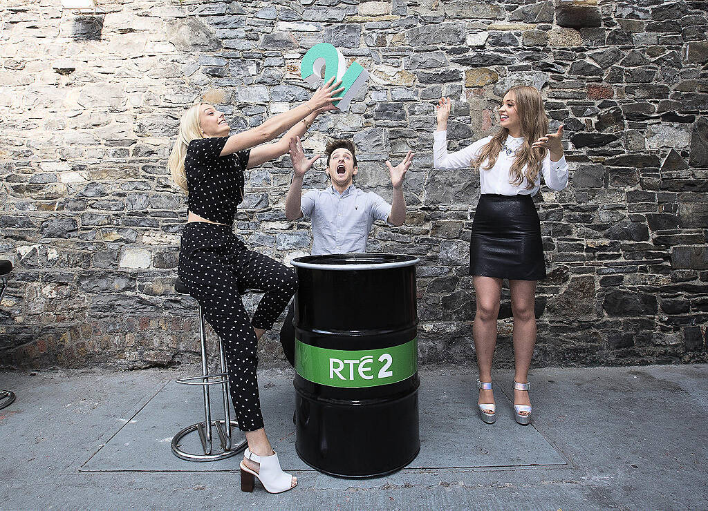 11/09/2014
Blathnaid Treacy and Stephen Byrne with Diana Bunici pictured at the RTÃ‰ Two New Season Launch in Gateway House, Capel Street. Picture Andres Poveda
