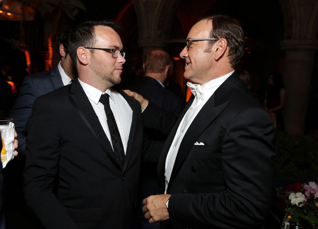 Dana Brunetti and Kevin Spacey seen at the Netflix Celebration of the 66th Primetime Emmy Awards held at the Chateau Marmont on Monday, August 25, 2014, in Los Angeles. (Photo by Eric Charbonneau/Invision for Netflix]/AP Images)