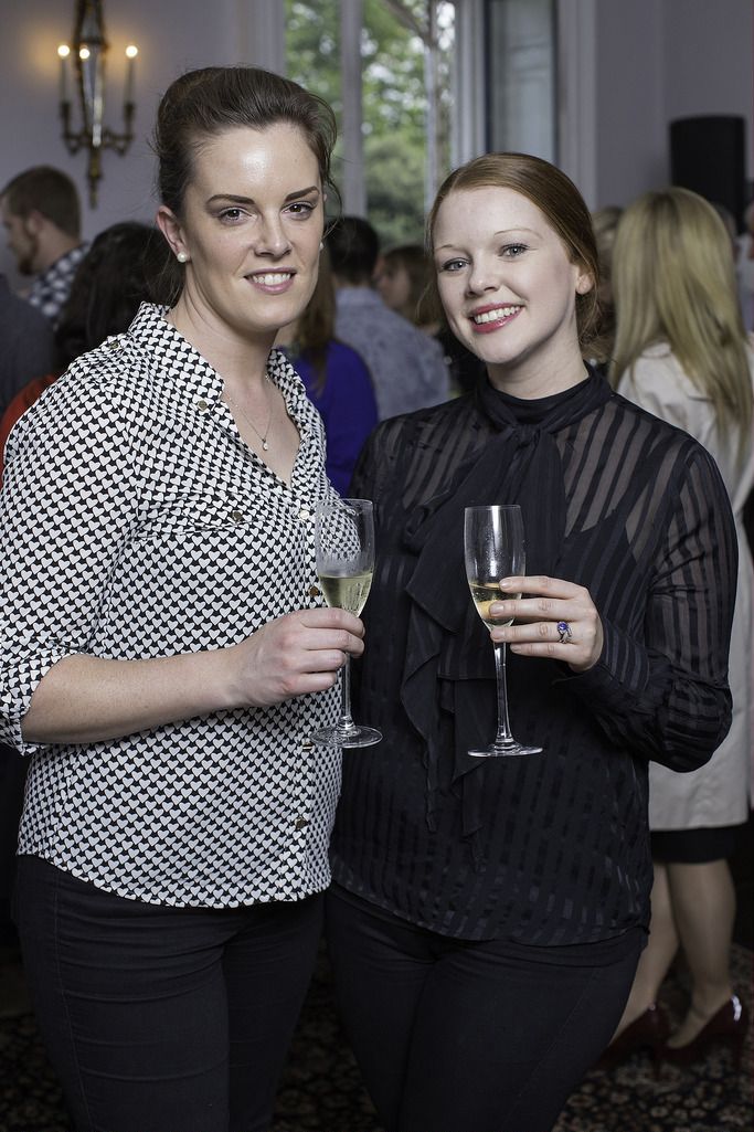 Aedamar Drummond & Aoife Kane pictured at the launch of the Cliff Town House Oyster Festival on Stephen's Green D2. Photo: Anthony Woods.