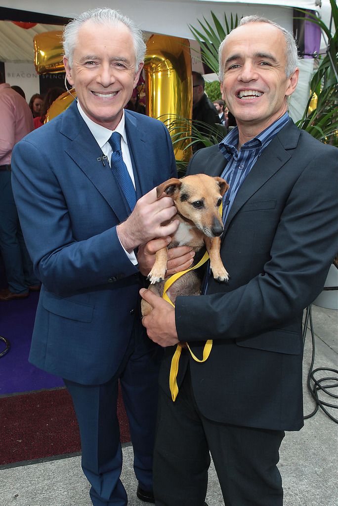 mark Cagney and Pete Wedderburn the Vet pictured this morning at Tv3's Ireland Am 15th birthday bash  at Tv3 Studio's in Ballymount Dublin..Pic:Brian McEvoy.
