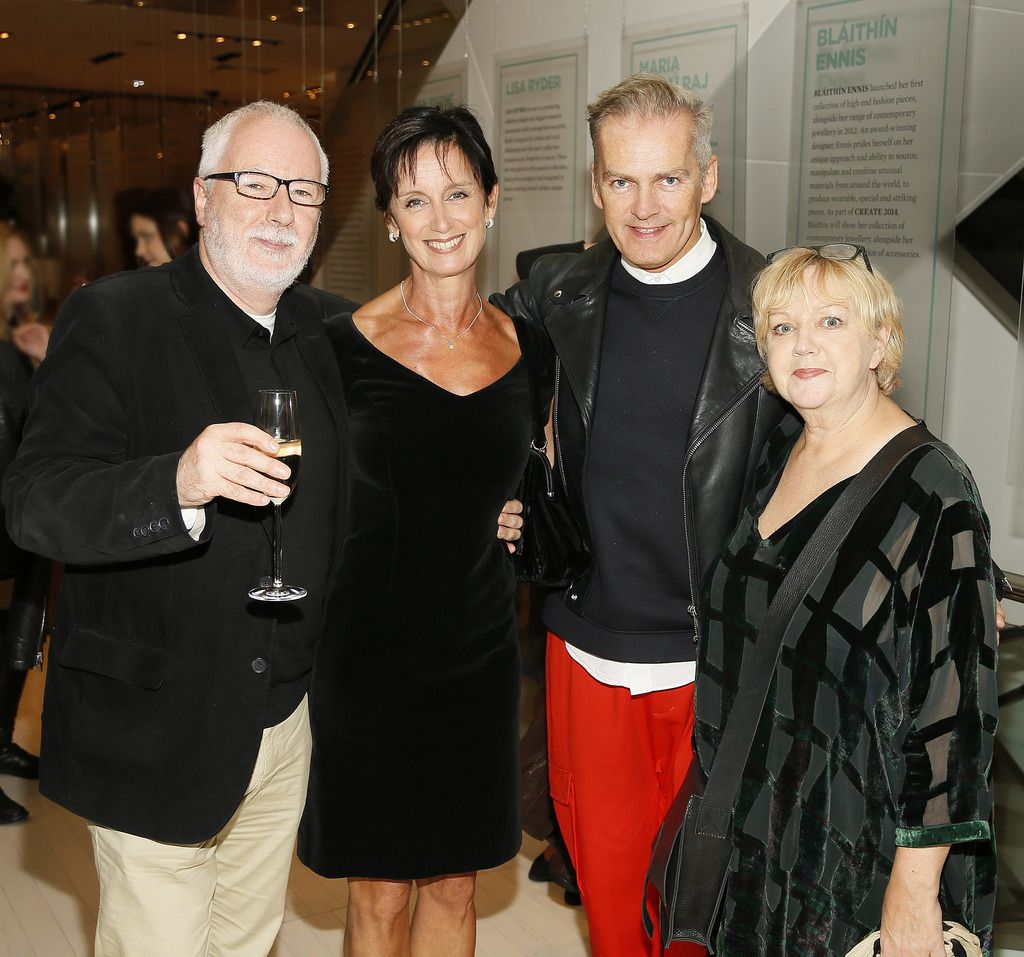 Peter O'Brien, Sharon Donnelly, John Redmond and Catherine Condell at the launch of the 4th Irish Designers CREATE in Brown Thomas Dublin-photo Kieran Harnett
