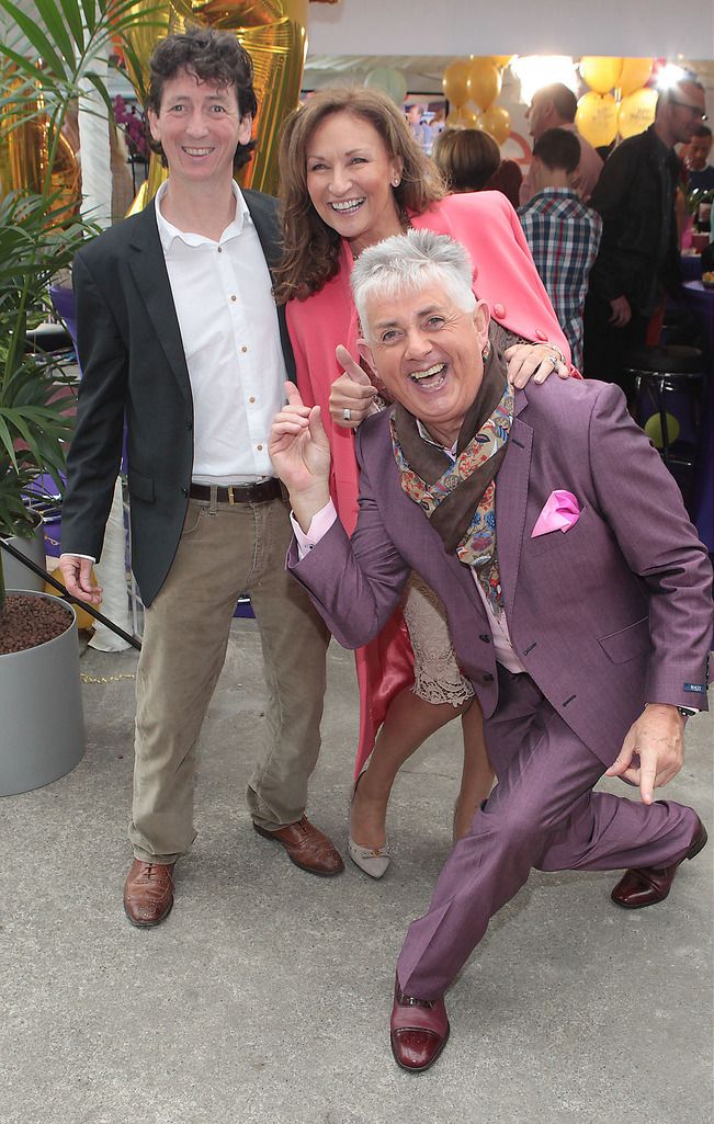 david Whelehan ,Celia Holma Lee  and Noel Cunningham pictured this morning at Tv3's Ireland Am 15th birthday bash  at Tv3 Studio's in Ballymount Dublin.Pic:Brian McEvoy.No repro fee for one use