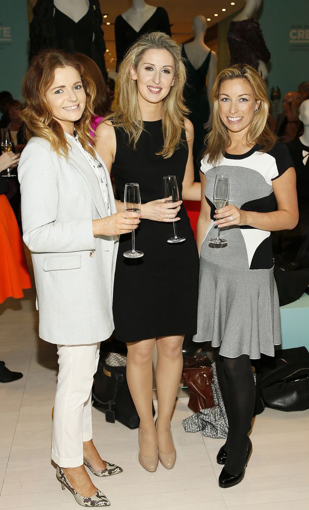 Ciara Buckley, Grace Carroll and Sophie Governey at the launch of the 4th Irish Designers CREATE in Brown Thomas Dublin-photo Kieran Harnett