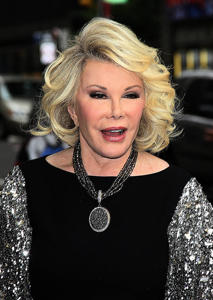 Joan Rivers
Celebrities arriving at The Ed Sullivan Theater for 'The Late Show with David Letterman'

Featuring: Joan Rivers
Where: New York City, United States
When: 04 Jun 2012
Credit: WENN