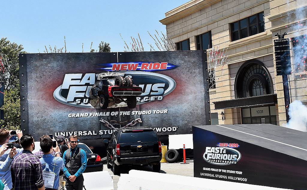 UNIVERSAL CITY, CA - JUNE 23:  A general view of the atmosphere at the premiere press event for the new Universal Studios Hollywood Ride "Fast & Furious-Supercharged" at Universal Studios Hollywood on June 23, 2015 in Universal City, California.  (Photo by Alberto E. Rodriguez/Getty Images)