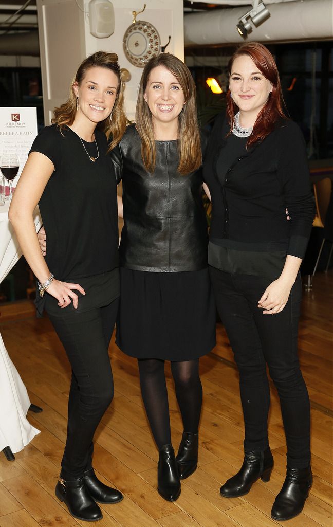 Tracey Rafter, Claire Gowan and Aelis Harris at Kilkenny's annual celebration of the very best of Irish design as part of the Kilkenny Irish Craft & Design Week, proudly supported by AXA, at their Nassau St store on Thursday night 9th-photo Kieran Harnett