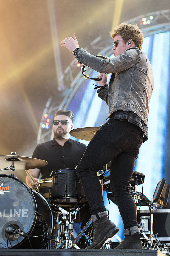 PLYMOUTH, ENGLAND - JULY 22:  Lead singer of Kodaline Steve Garrigan performs on stage during the MTV Crashes Plymouth concert at Plymouth Hoe on July 22, 2014 in Plymouth, England.  (Photo by Matthew Horwood/Getty Images for MTV UK)