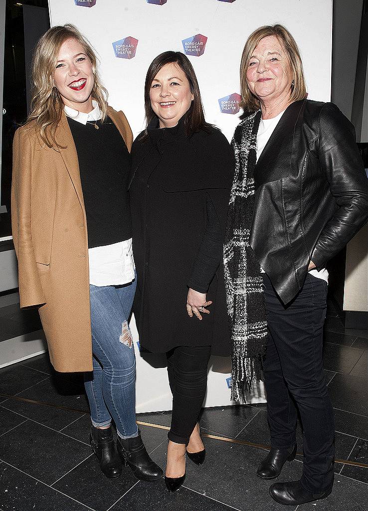 Andrea Breslin, Laura Farrell and Mandy Breslin  pictured at the opening night of Jesus Christ Superstar at The Bord Gais Energy Theatre, Dublin. Pic Brian McEvoy