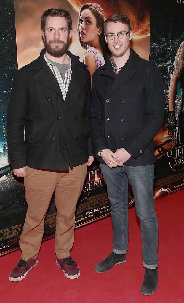 John Lynch and Hugh Good at the Irish premiere screening of Jupiter Ascending at the Odeon Cinema in Point Village,Dublin..Picture:Brian McEvoy