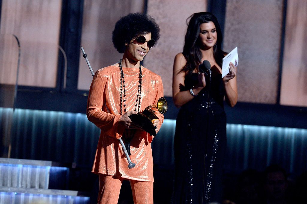 LOS ANGELES, CA - FEBRUARY 08:  Recording artist Prince speaks onstage during The 57th Annual GRAMMY Awards at the at the STAPLES Center on February 8, 2015 in Los Angeles, California.  (Photo by Kevork Djansezian/Getty Images)