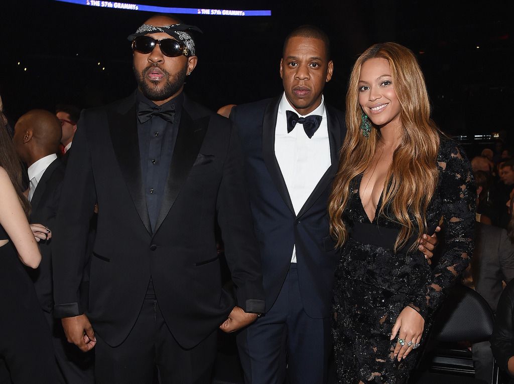 Music Producer Mike Will Made It and recording artists Jay Z and Beyonce attend The 57th Annual GRAMMY Awards at the STAPLES Center on February 8, 2015 in Los Angeles, California.  (Photo by Larry Busacca/Getty Images for NARAS)