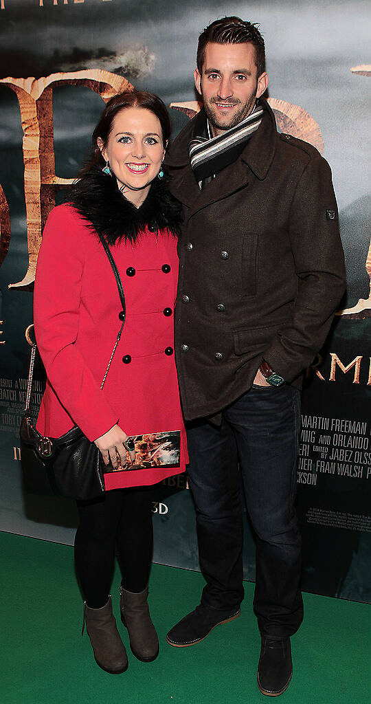 Louise Doherty and Rob Connolly at The Irish Premiere screening of The Hobbit the battle  of the five armies at the Savoy Cinema Dublin.Pic:Brian McEvoy.