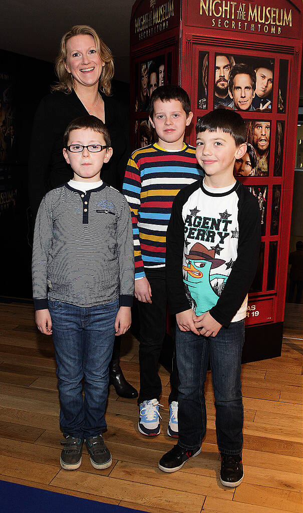 Joanne Mulligan, Ruairi Mulligan, Oisin Mulligan and Sean Counihan at The Irish Premiere screening of Night at the Museum -Secret of the Tomb at the Lighthouse Cinema ,Dublin.Pic:Brian McEvoy.