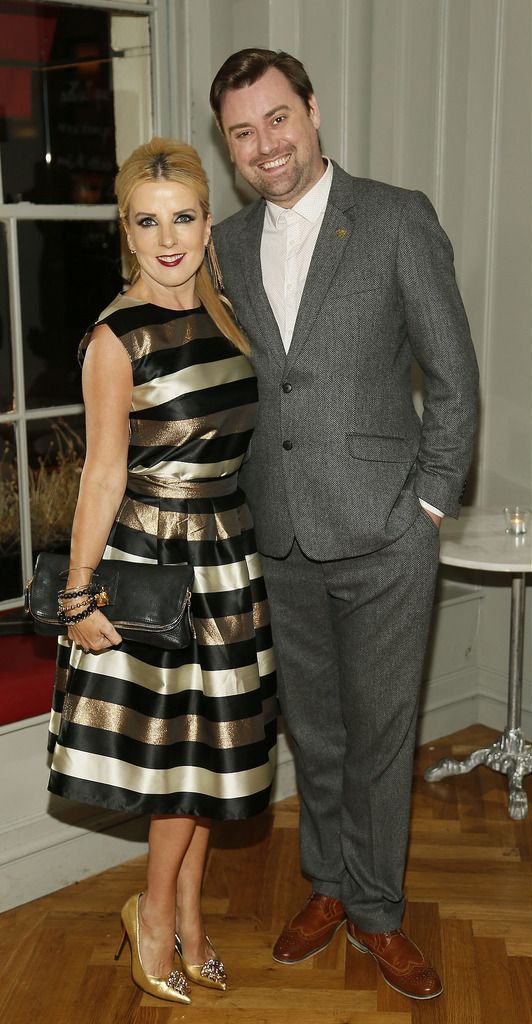 Roz Flanagan and Brendan Marc Scully at the launch of Paul Costelloe Living Studio, an exclusive capsule womenswear collection for Dunnes Stores - photo Kieran Harnett