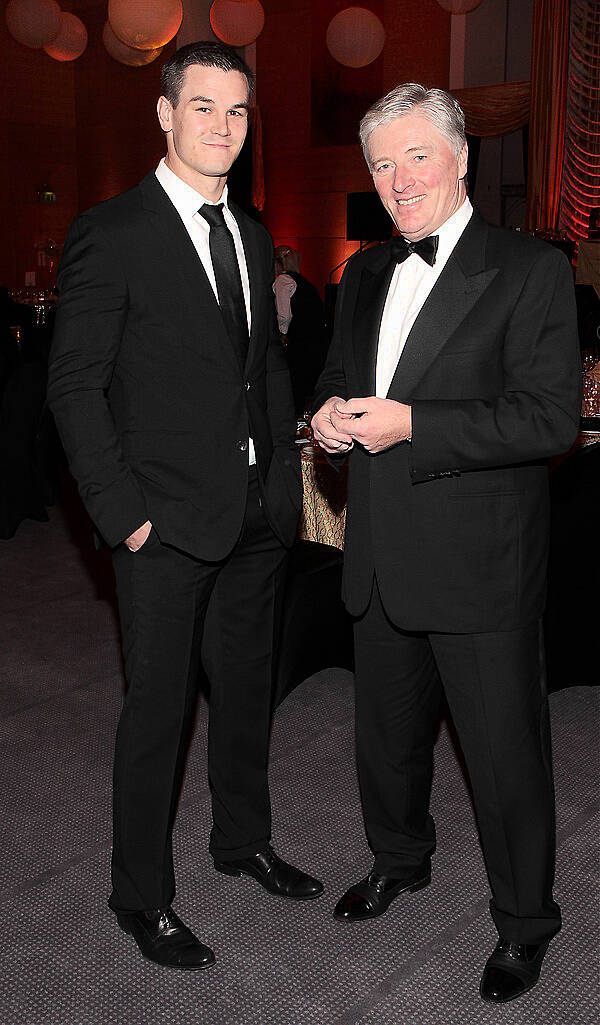 Johnny Sexton and Pat Kenny at the UCD Foundation Day Alumni Awards at O Reilly Hall,UCD Dublin.Pictures :Brian McEvoy.
