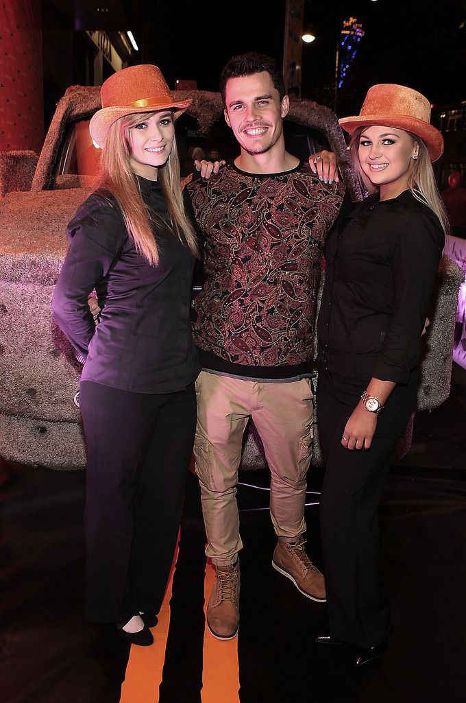 Home and Away actor Andrew Morley gets into the picture with Jessica Siney and  Sinead Lawess  at The Irish Premiere screening of Dumb and Dumber To at The Savoy Cinema Dublin.Pic:Brian McEvoy.