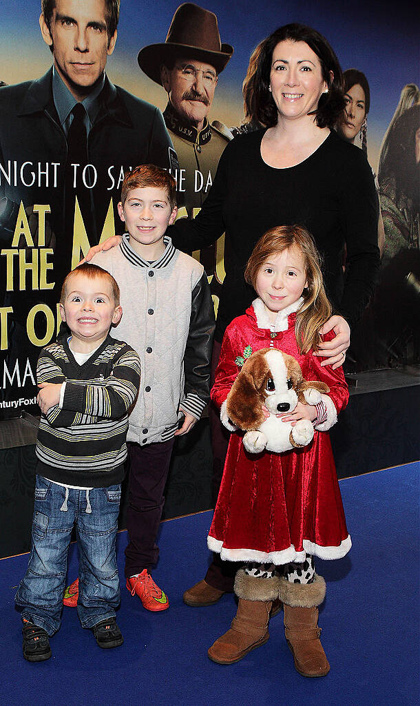 Shane Kane, Killian Kane, Sinead Kane and Saoirse Kane   at The Irish Premiere screening of Night at the Museum -Secret of the Tomb at the Lighthouse Cinema ,Dublin.Pic:Brian McEvoy.