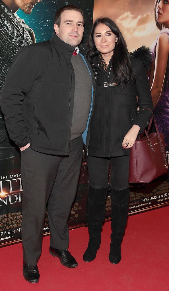 Eoin Finn and Jessica Hughes at the Irish premiere screening of Jupiter Ascending at the Odeon Cinema in Point Village,Dublin..Picture:Brian McEvoy