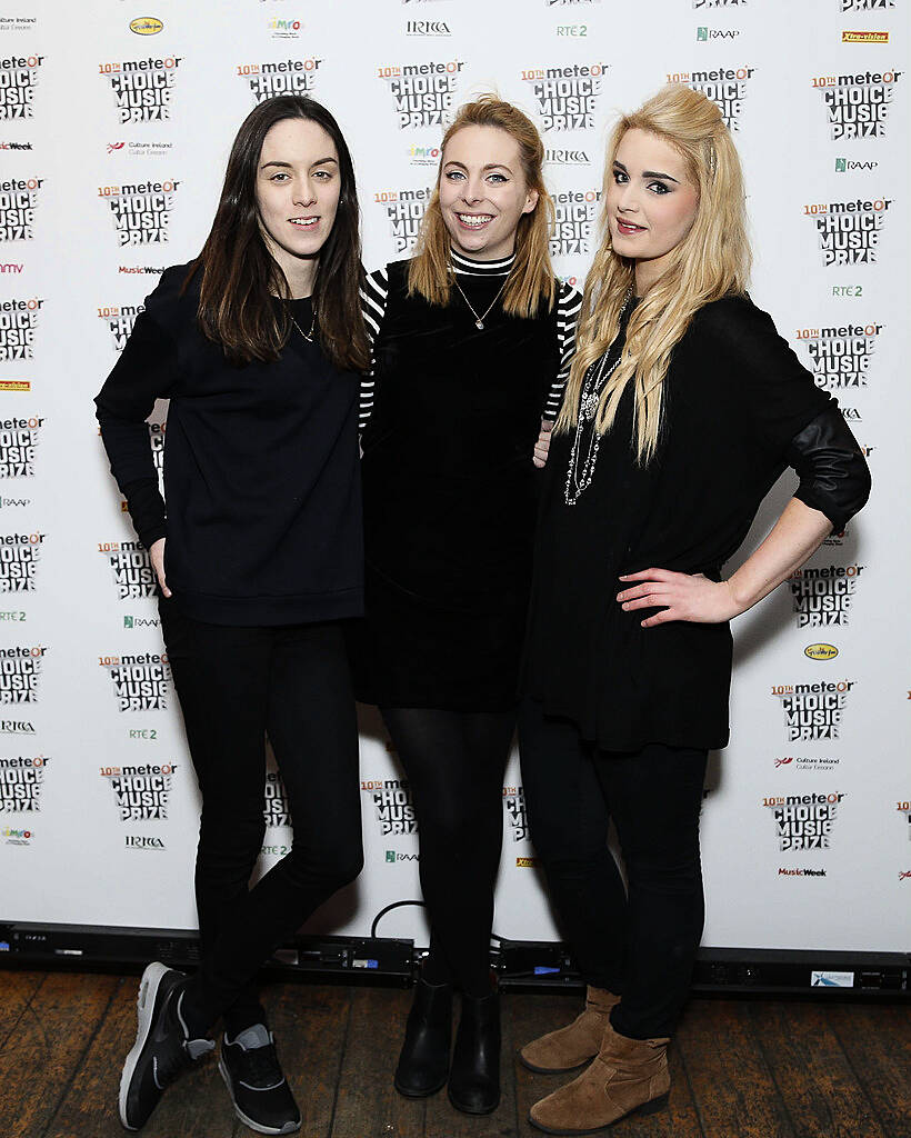 
Grace McGinn, Sarah McGinn & Sinead Oâ€™Donoghue pictured at the launch event for the Meteor Choice Music Prize Irish Song of the Year 2014. The best songs of 2014 have now gone to a public vote on meteor.ie/choice.Pic. Robbie Reynolds
 