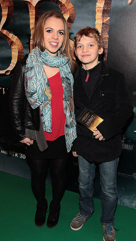 Isobel Peifer and Hugo Peifer at The Irish Premiere screening of The Hobbit the battle  of the five armies at the Savoy Cinema Dublin.Pic:Brian McEvoy.