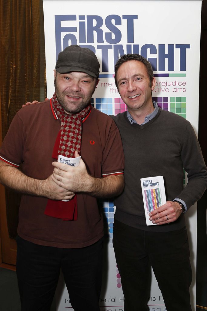Pictured at the The Clarence Hotel Wellington Quay, Dublin at the launch of First Fortnight 2015 festival programme was Aidan Kelly and Neil Dowling.

Picture Conor McCabe Photography.