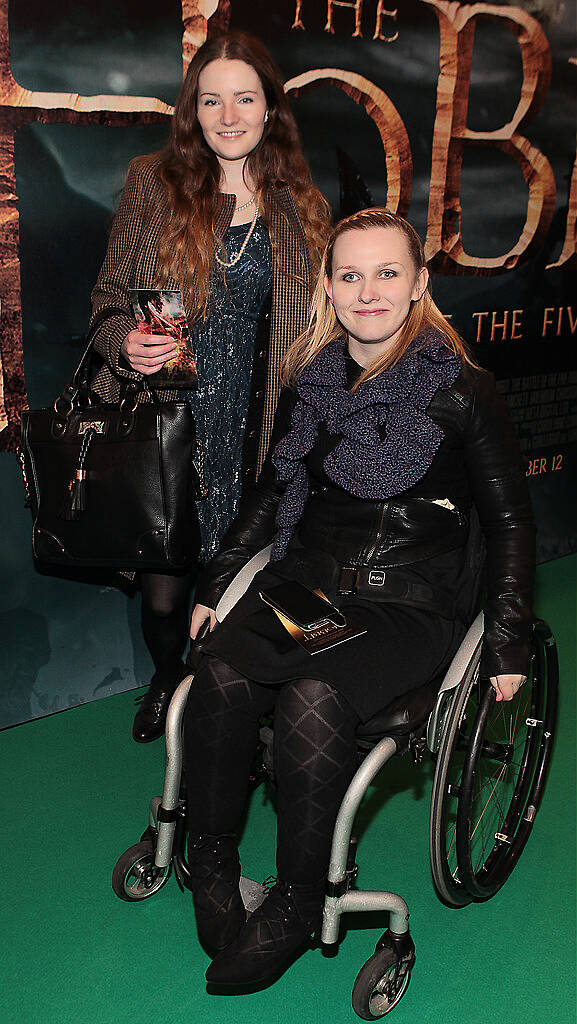 Avril Kinsella and Saoirse Smith at The Irish Premiere screening of The Hobbit the battle  of the five armies at the Savoy Cinema Dublin.Pic:Brian McEvoy.