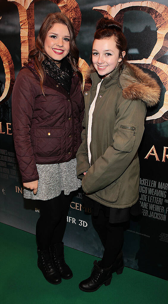 Emer Heffernan and Lauren Farrell at The Irish Premiere screening of The Hobbit the battle  of the five armies at the Savoy Cinema Dublin.Pic:Brian McEvoy.