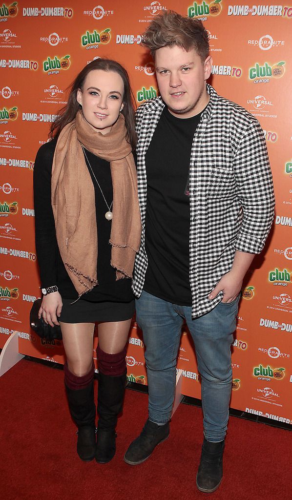 Hannah Moyles and Harry Black  at The Irish Premiere screening of Dumb and Dumber To at The Savoy Cinema Dublin.Pic:Brian McEvoy.