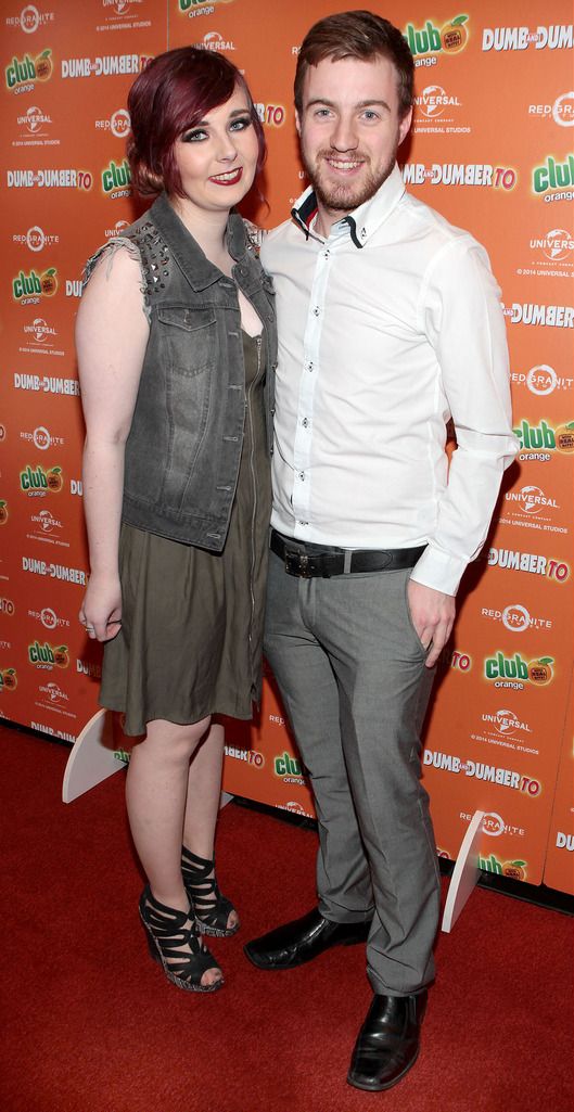Aine Egan and Jordan Logue  at The Irish Premiere screening of Dumb and Dumber To at The Savoy Cinema Dublin.Pic:Brian McEvoy.
