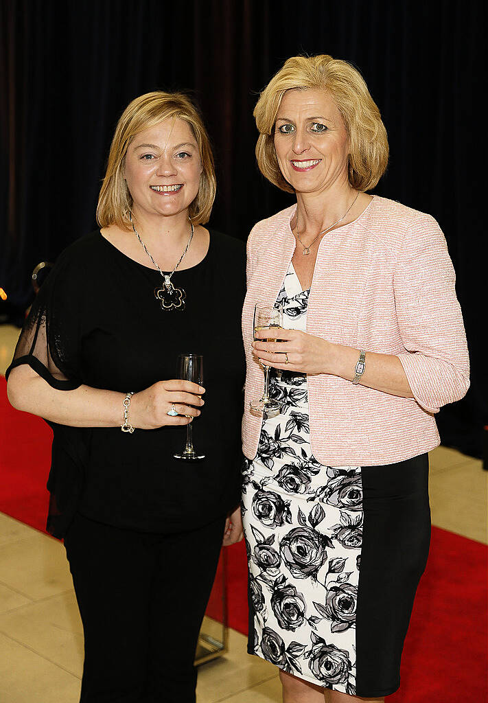 Catherine Halloran and Siobhan O'Donnell at the launch of the Belmond Grand Hibernian Irish-based train at the National Gallery-photo Kieran Harnett